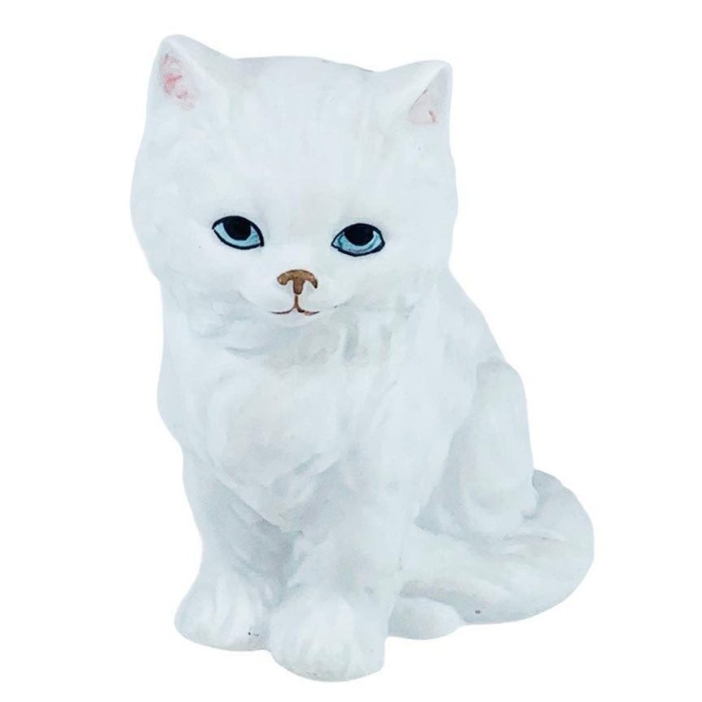 *SOLD* Lefton August Birthstone White Kitten Cat #07593 No Necklace AS IS - Picture 1 of 7